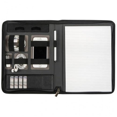 Modena Recharge A4 Compendium with Zip Closure Black